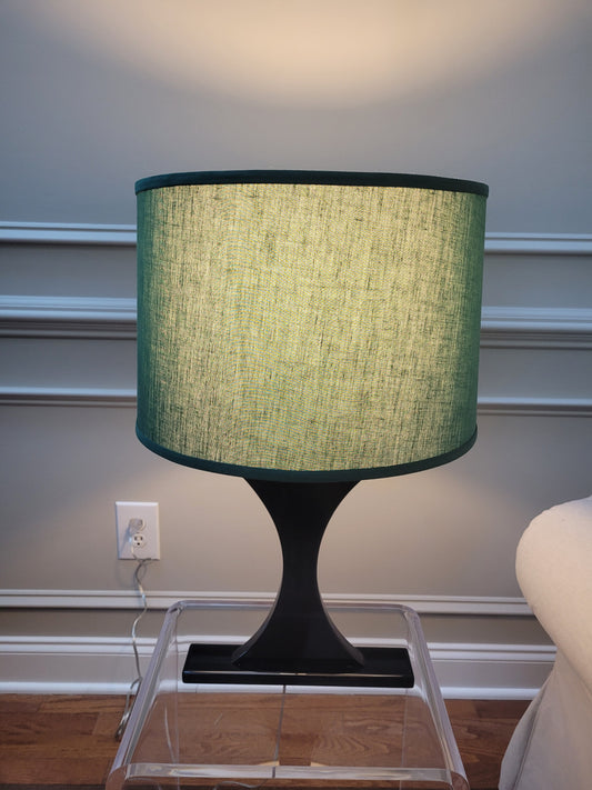 Mara Table Lamp with Green Linen Lamp Shade