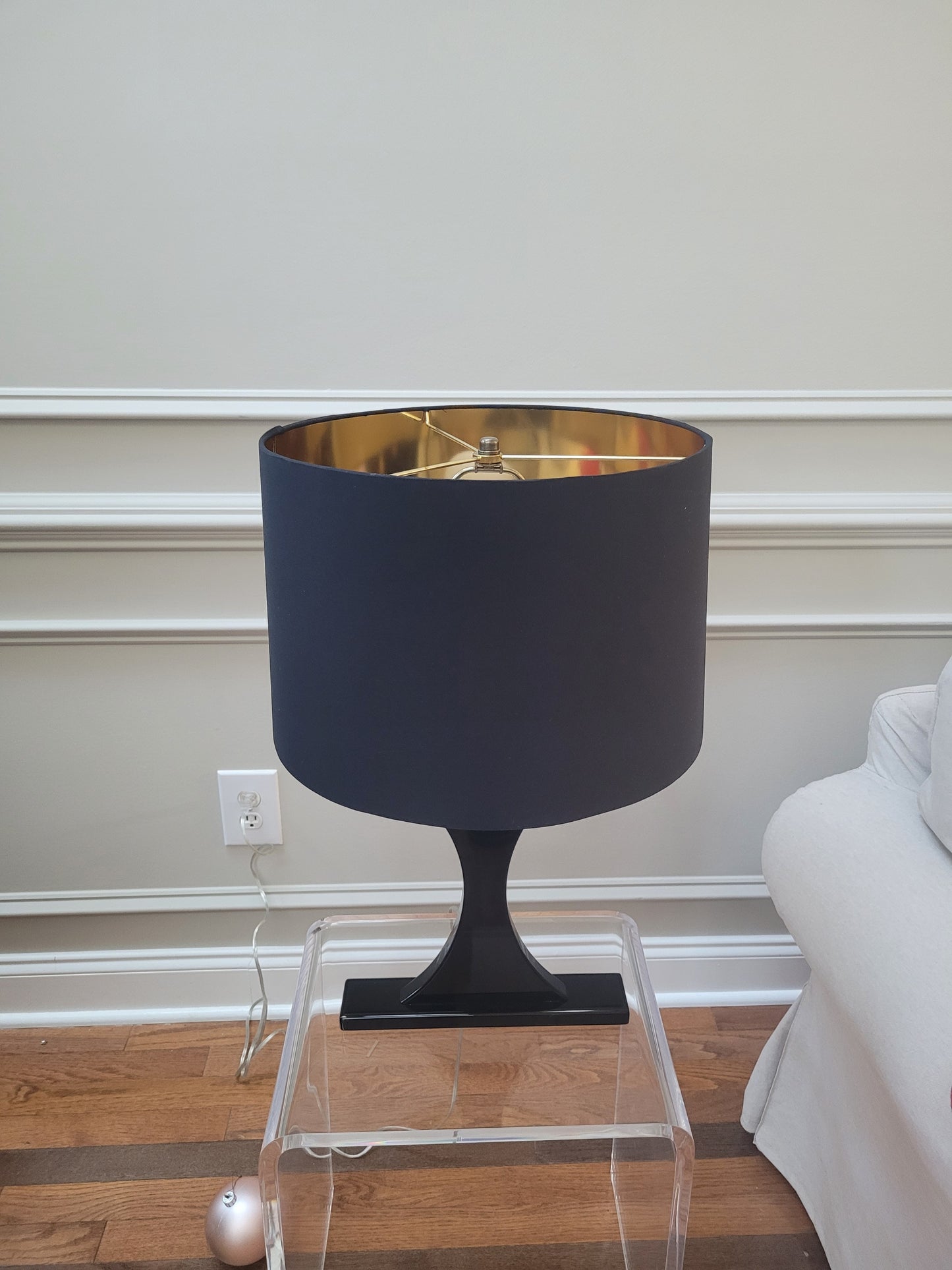 Mara Table Lamp with Black Shade/Gold Inside